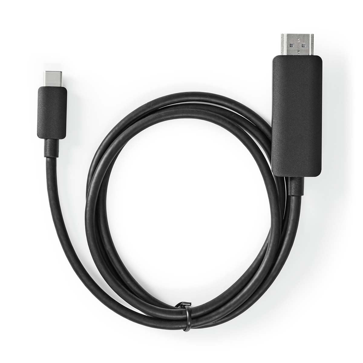 Nedis USB-C™ Adapter | USB 3.2 Gen 1 | USB-C™ Male | HDMI™ Connector | 4K@60Hz | 1.00 m | Round | Nickel Plated | PVC | Black | Label