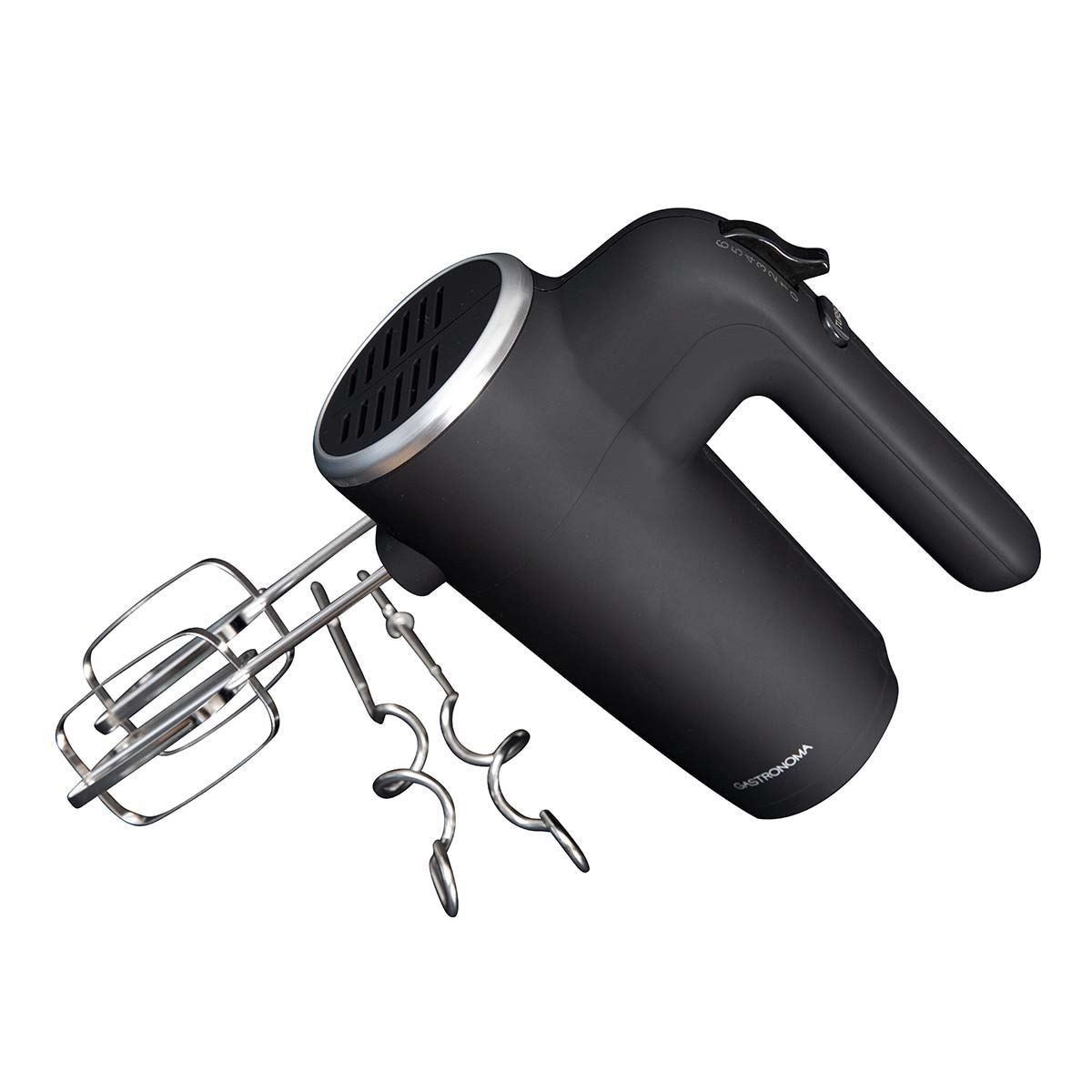 Gastronoma Electric Hand Mixer with 6 speeds & Turbo setting, 2 Chrome Plated beaters & 2 Chrome Plated dough hooks inc, all dishwasher safe, Easy release button, 500W