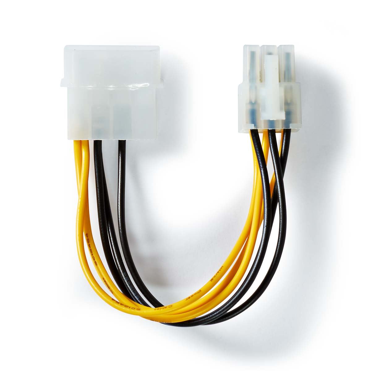 Nedis Internal Power cable | Molex Male | PCI Express Male | Gold Plated | 0.20 m | Round | PVC | Black / Yellow | Envelope