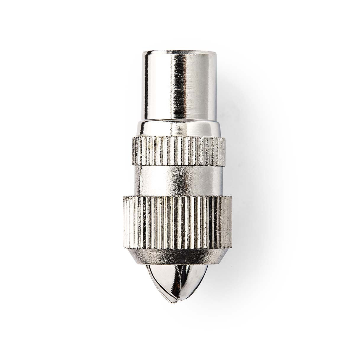 Nedis IEC (Coax) Connector | Straight | Female | Nickel Plated | 75 Ohm | Screw | Cable input diameter: 7.0 mm | Metal | Silver | 2 pcs | Box