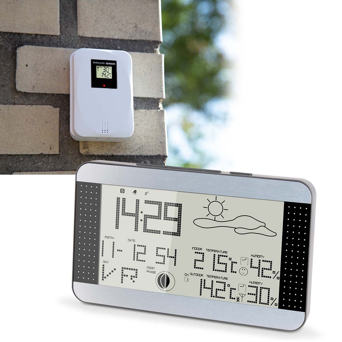 Alecto WS-1700 Indoor/Outdoor Wireless Weather Station, Temperature, Humidity, Forecast, Hygrometer - White