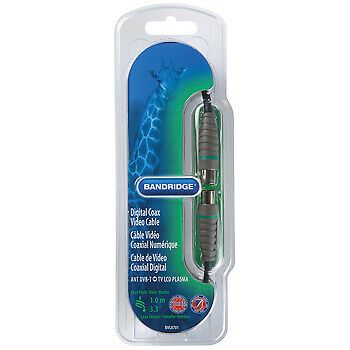 Bandridge 1m TV Ariel Cable Lead Connector Male to Female - Grey
