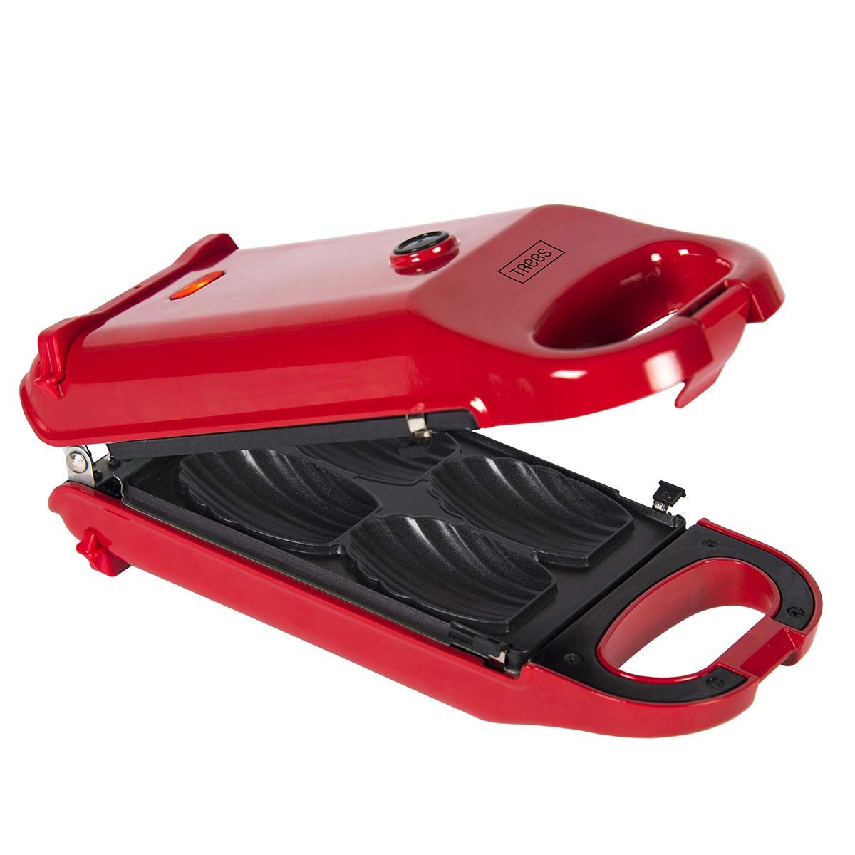 Trebs 6 in 1 Snack Maker 700W Waffle Iron for Waffles, Doughnuts, Cake pops, Madeleine biscuits, Waffle Bowls, Mini cakes with Interchangeable Cooking Grill Plates for Snacks & Desserts