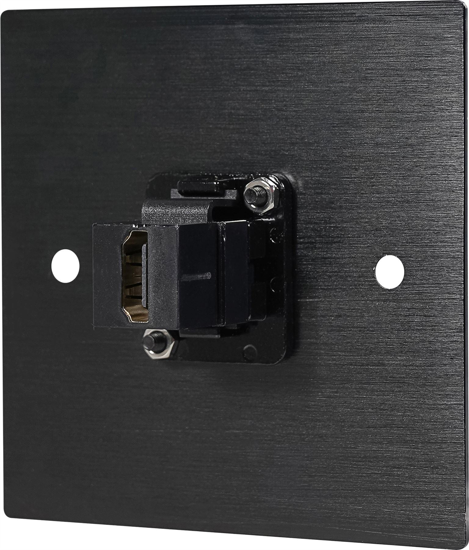 Black Wall Face Plate Electrical AV Slim Series 1 x HDMI Feedthrough Wall Plate Metal