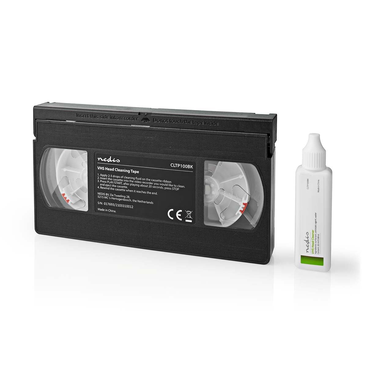 Nedis VHS Video Recorder / Player Head Cleaning Tape | 20 ml | VHS Heads | Black