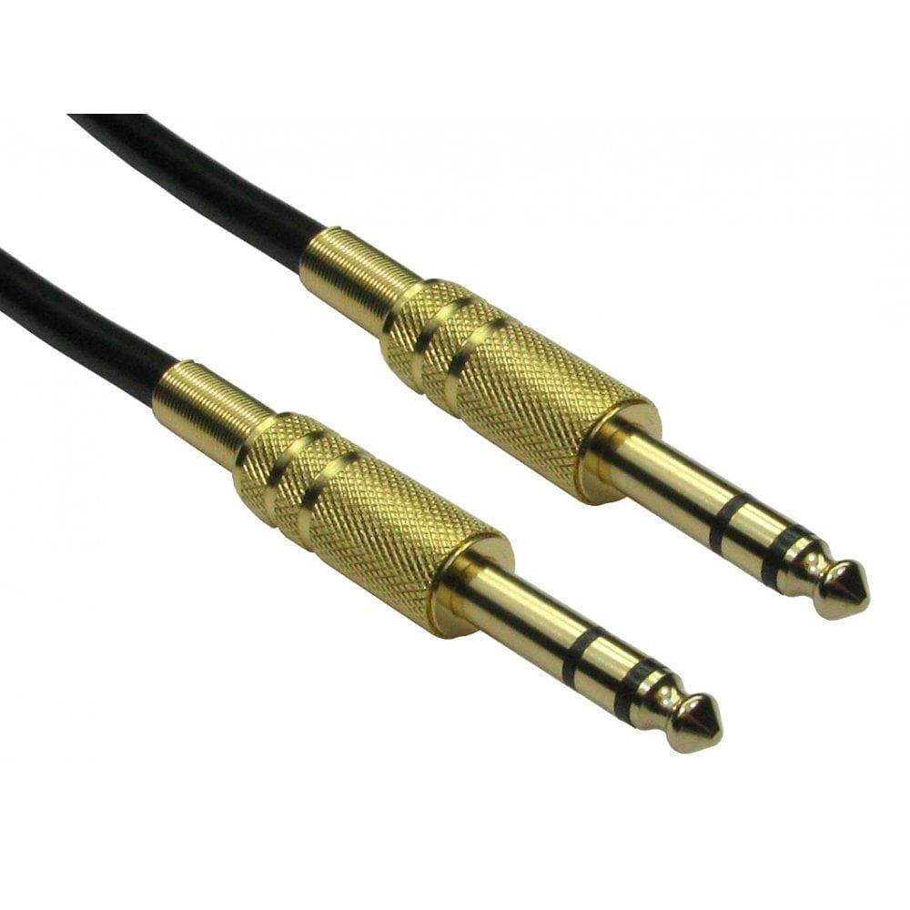 Ex-Pro 3m 6.35mm 1/4" Straight Jack to 6.35mm 1/4" Stereo Instrument Connection Cable - Gold Connectors