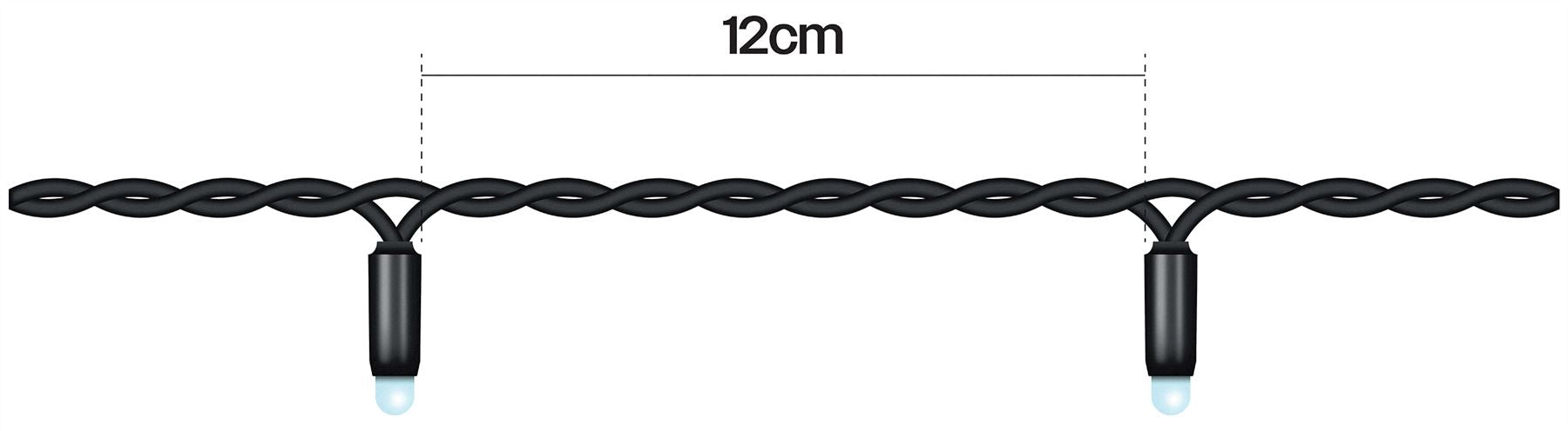 5m Easy-Connect RGB Multi Colour Changing 40 LED String Lights With Interconnectable Black Rubber Cable