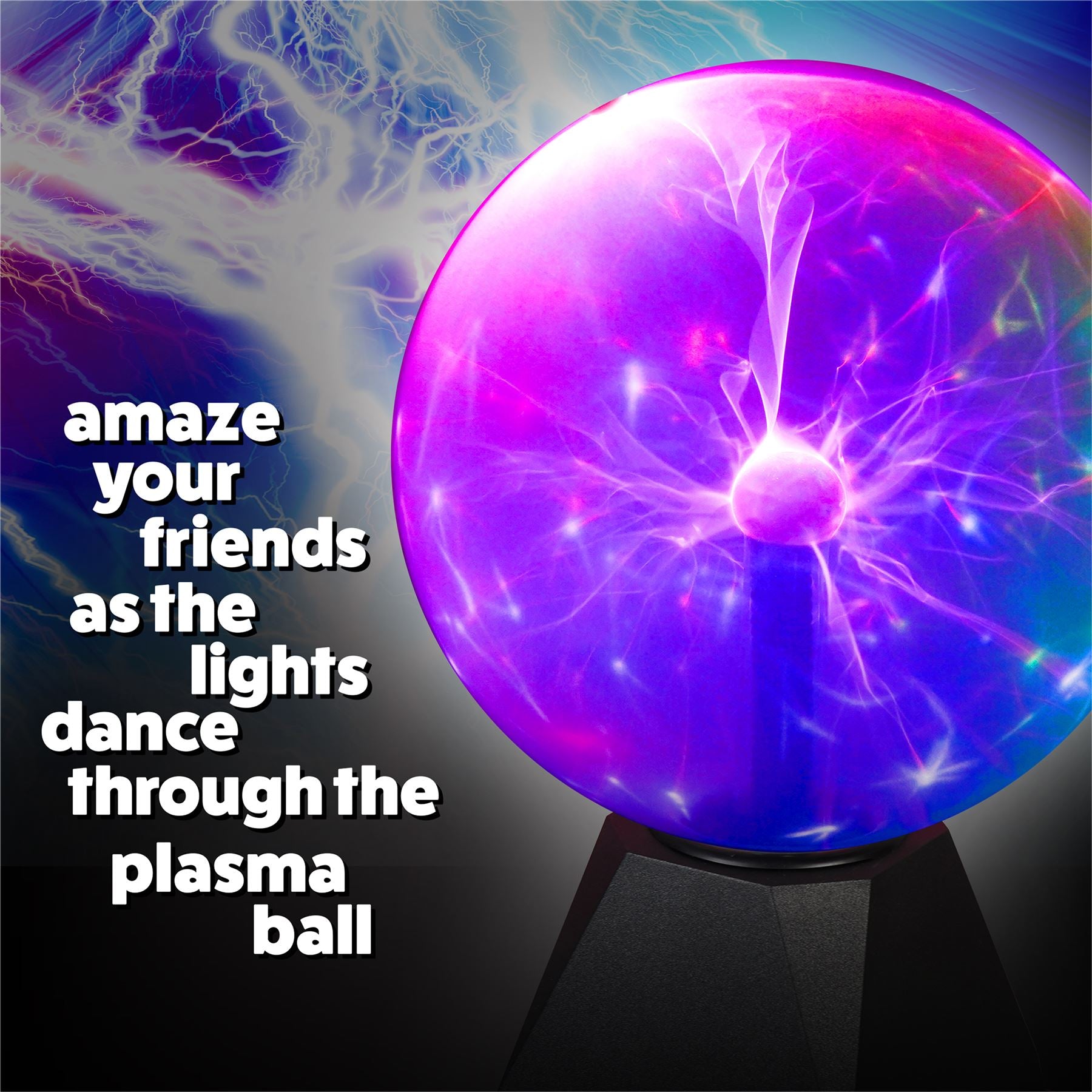 8" Multi Colour Plasma Ball Globe Light Glowing Retro Lamp Touch Activated