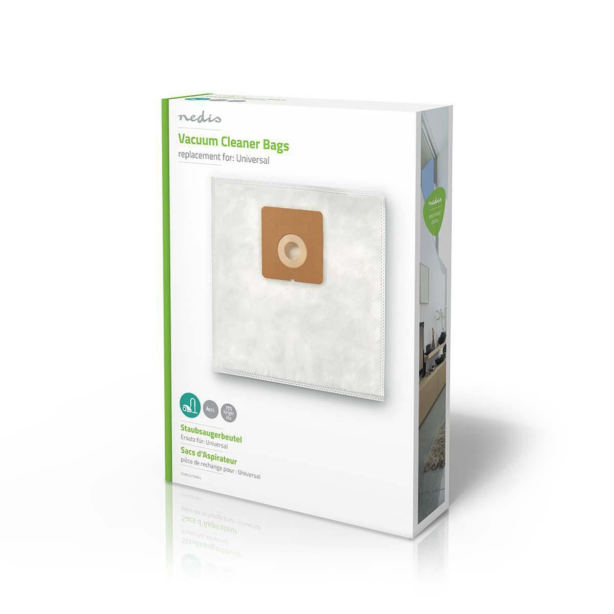Nedis Vacuum Cleaner Bag | 4 pcs | Synthetic | Most sold for: Universal | White