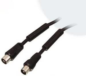 100Hz 1.5m Pro Coax TV RF Ariel connection Cable Lead Plug to Socket / Male to Female - Black