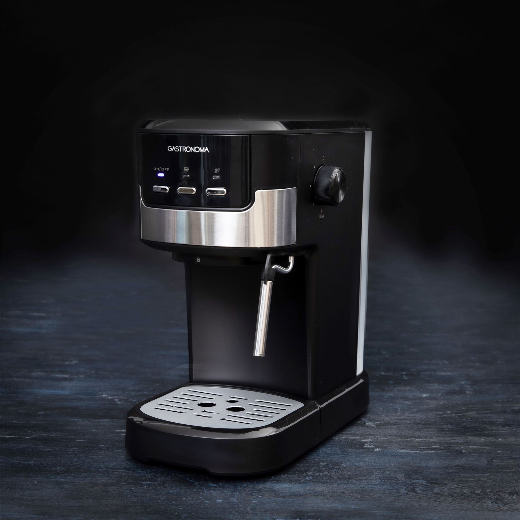 Gastronoma Espresso Coffee 15Bar Machine for Ground Coffee, Cappuccino & Latte Maker with Milk Frother Wand, Stainless Steel Professional Espresso Maker