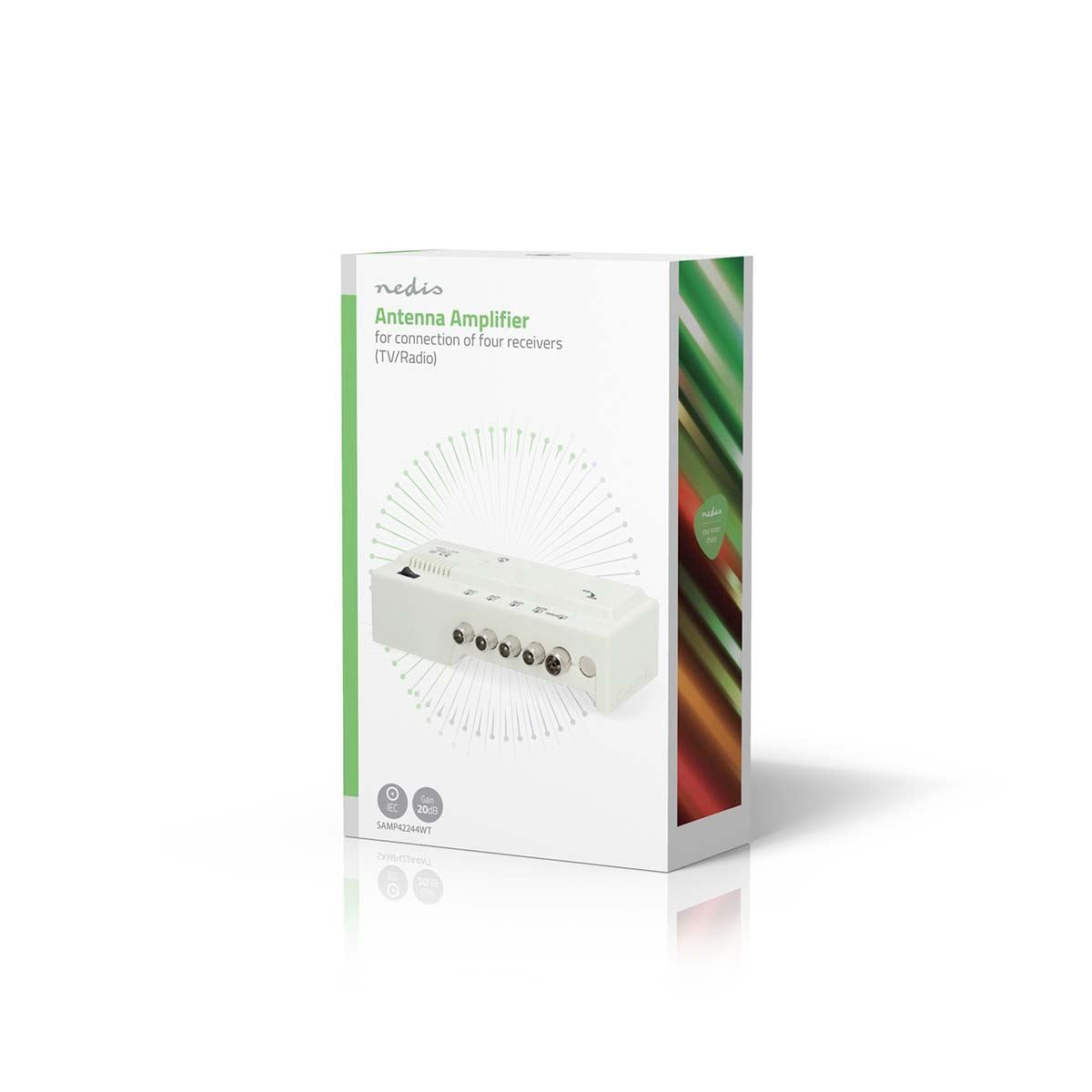 Nedis CATV Amplifier | Gain: 20 dB | 47 - 694 MHz | Number of outputs: 4 | Gain control | White