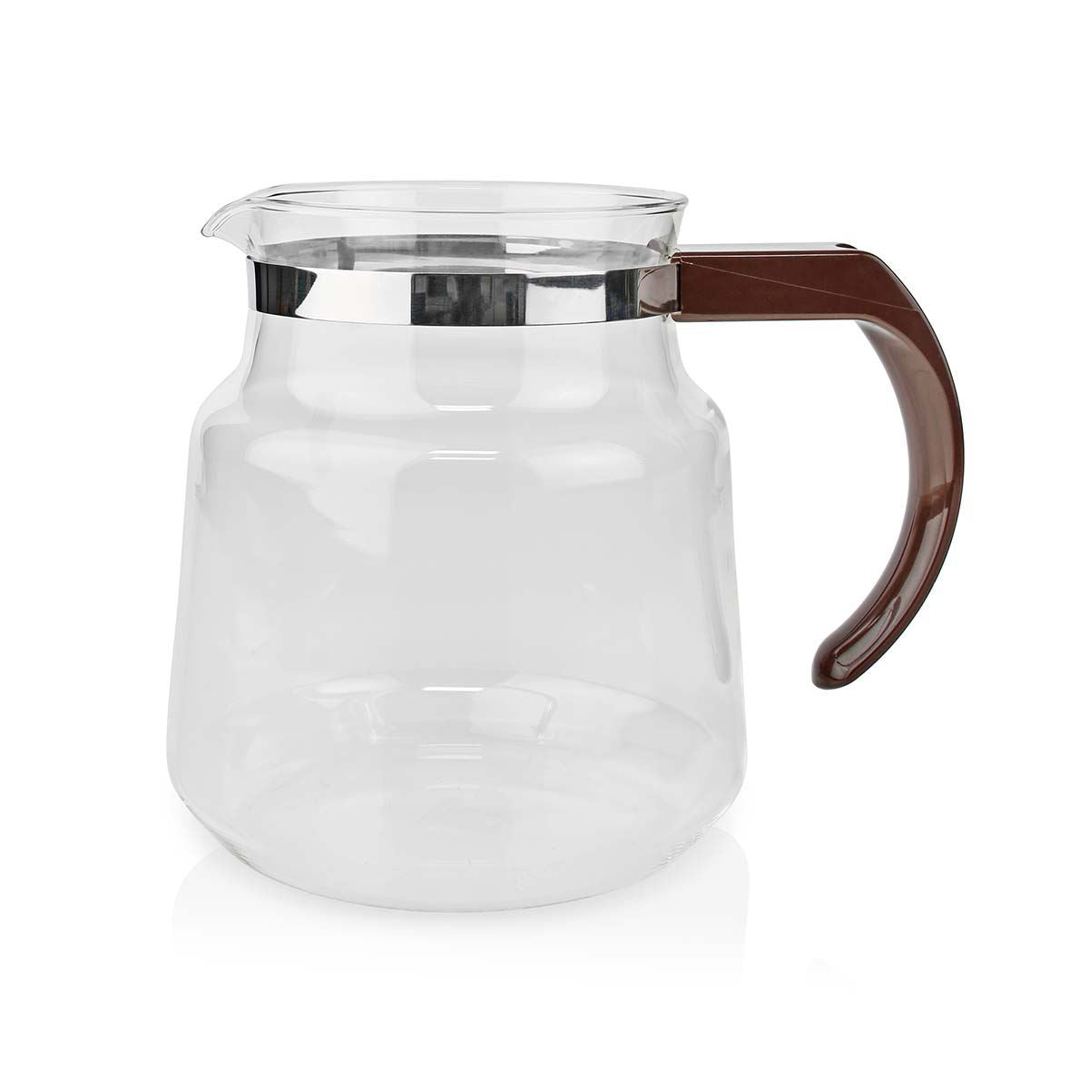 Nedis Glass Replacement Jug for Moccamaster Models K & KB, Also Compatible with Excellent 10s - 1.2 L Capacity, Dishwasher Safe, Brown Handle