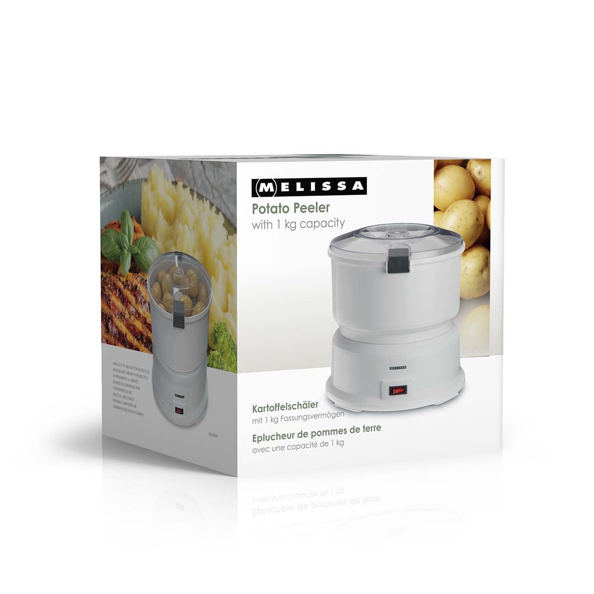 MELISSA 85W Electric Potato Peeler Machine 1KG Potato Rumbler Electric with Container for Peeling Potatoes