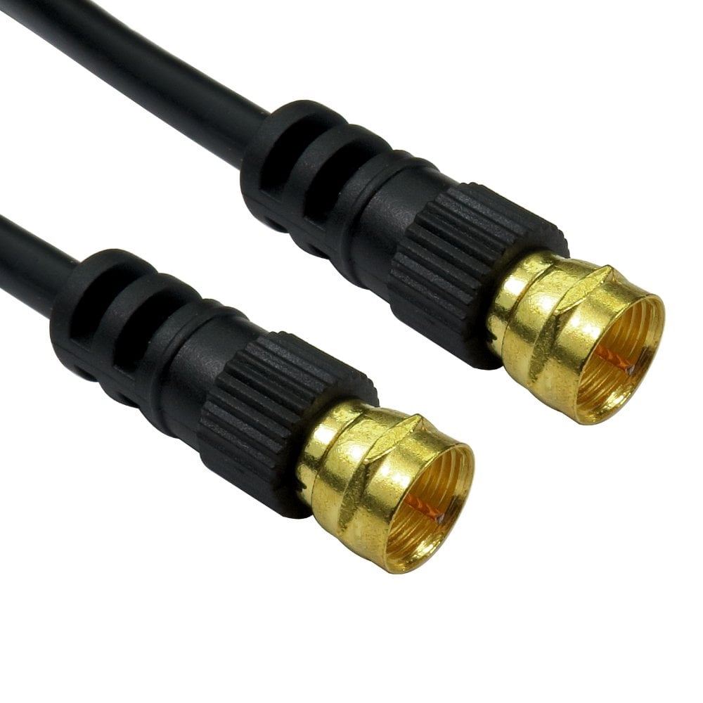 Ex-Pro 20m F Type to F Type Connector Lead Cable Coaxial with F Connectors - Black