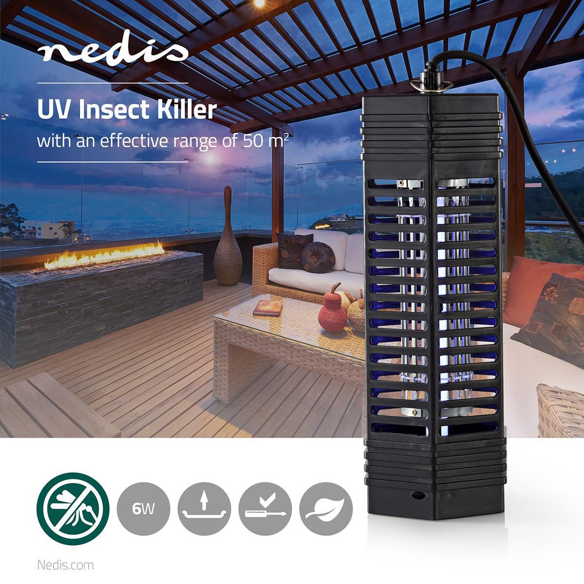Nedis Insect Stop UV Light Trap Zapper Killer | 6 W | Effective range: 50 m² | Black