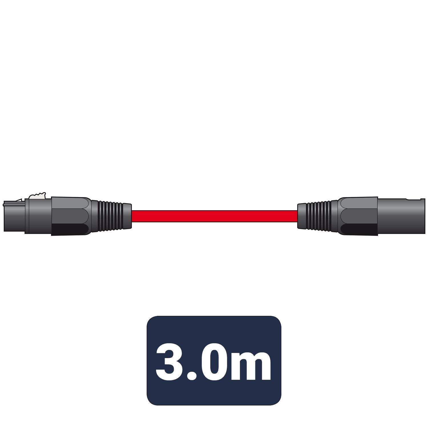 Citronic 3m Classic Microphone Leads XLR Female - XLR Male - Red