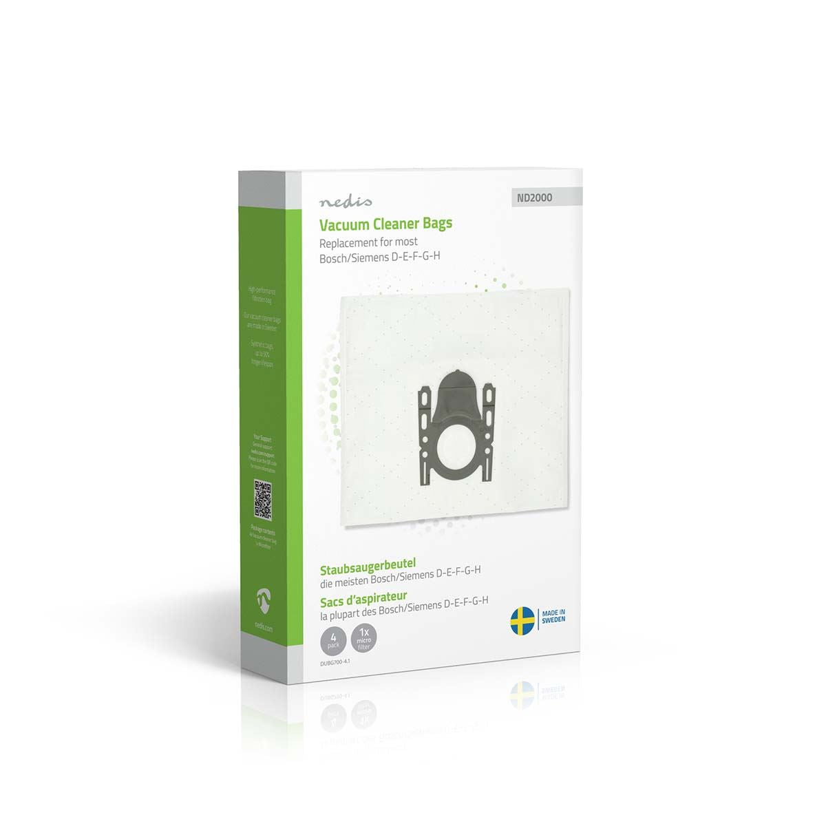 Nedis Vacuum Cleaner Bag | 4 pcs | Synthetic | Replacement for Bosch / Siemens D - E - F - G - H