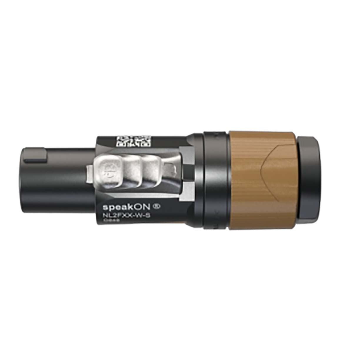 Neutrik 2 pole speakOn cable connector, chuck type strain relief for cable diameters 6 to 12 mm