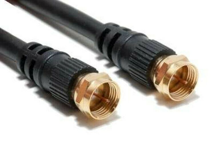 Ex-Pro 5m F Type to F Type Connector Lead Cable Coaxial with F Connectors - Black