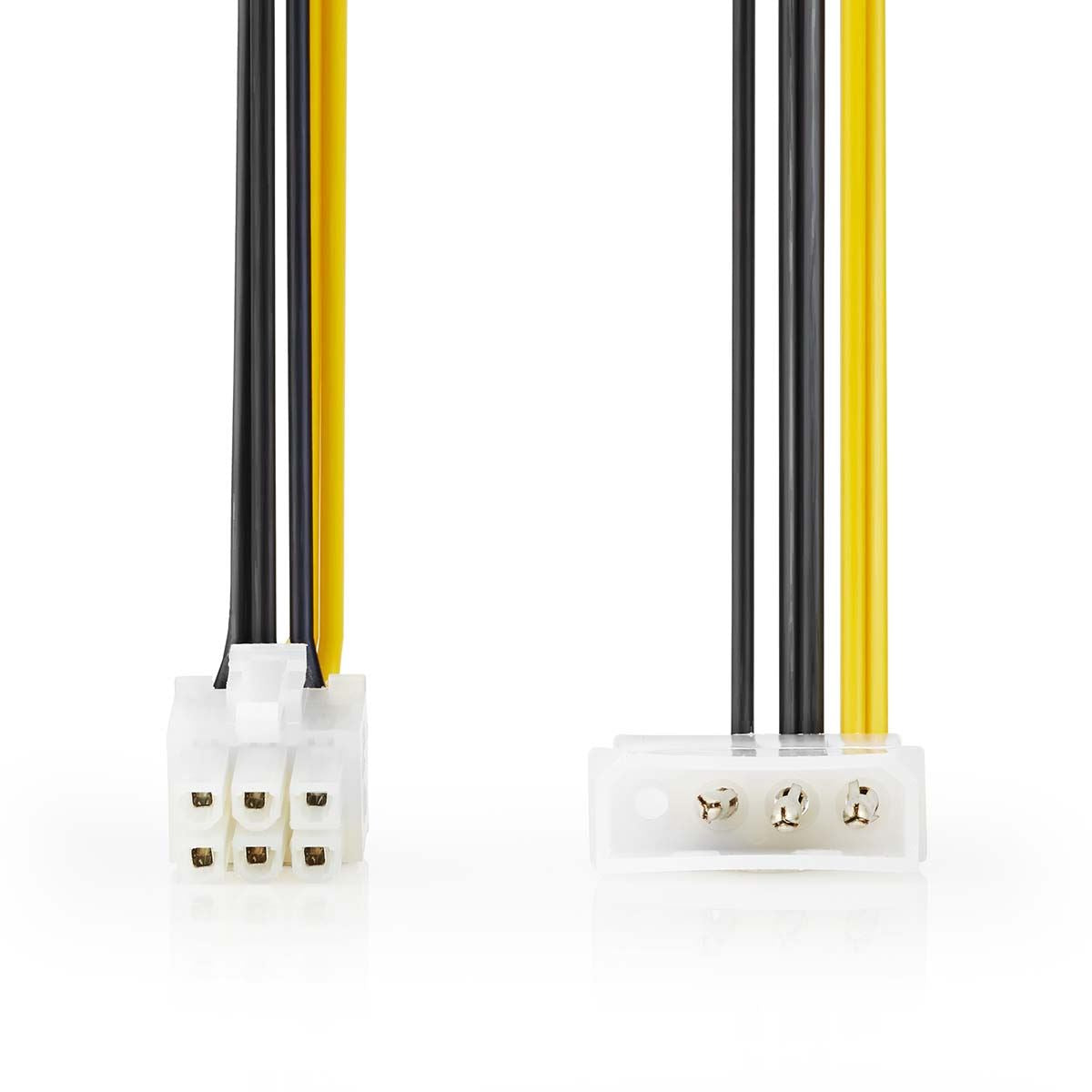 Nedis Internal Power cable | Molex Male | PCI Express Male | Gold Plated | 0.20 m | Round | PVC | Black / Yellow | Envelope