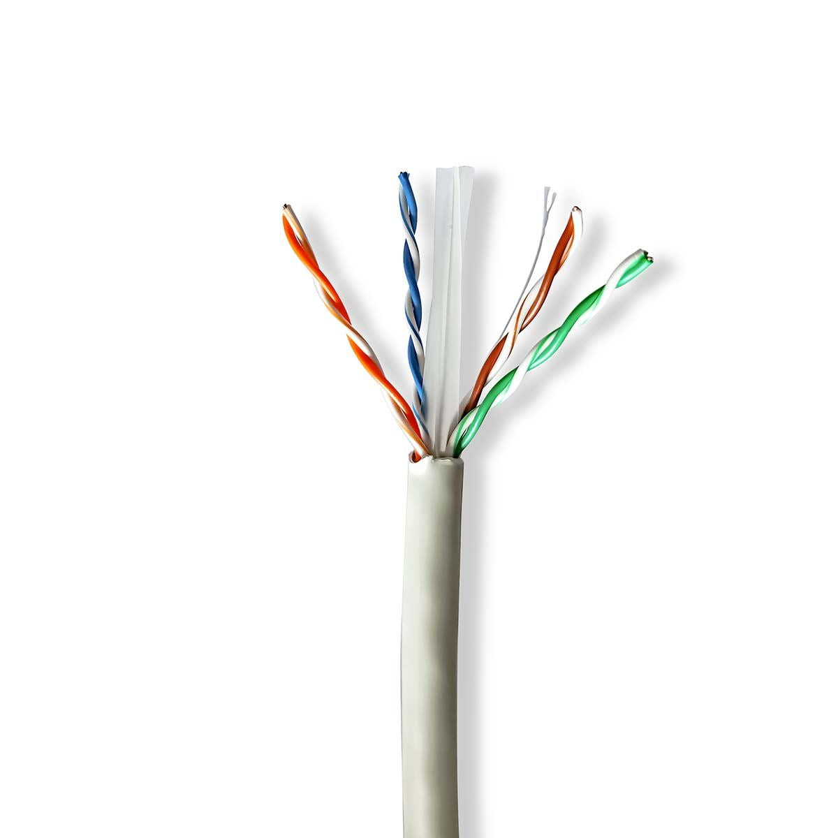 Nedis Network Cable Roll | CAT6 | Solid | U/UTP | Bare Copper | 305.0 m | Indoor | Round | LSZH | Grey | Pull Box