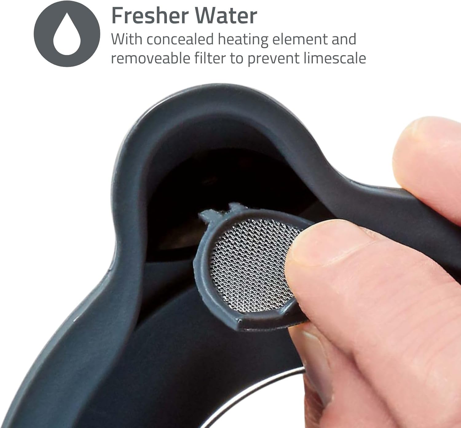 Nedis 1.7L Soft Touch Jug Kettle with Wood Effect Handle, Overheat Protection, Removeable Filter, 2.2KW - Orange