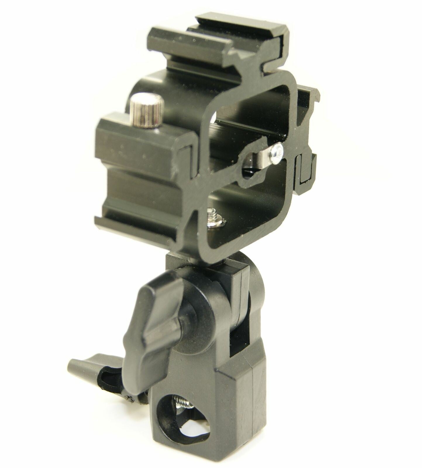 Ex-Pro Metal Triflash 3 Way Bracket with 3 Flash Cold Shoe Mounts [With Light Stand holder]