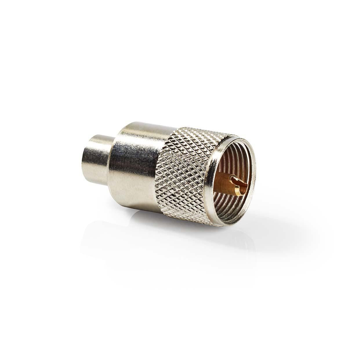 Nedis PL259 Connector | Straight | Male | Nickel Plated | 50 Ohm | Solder | Cable input diameter: 6.0 mm | Metal | Silver | 25 pcs | Envelope