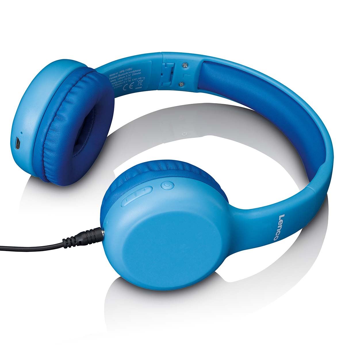 Lenco Kids Bluetooth® Headphone Limited 85dB with stickers - Blue