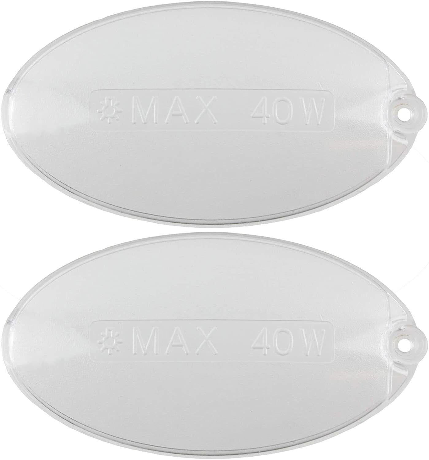 2x Universal Oval Cooker Hood Bulb Light Diffuser Panel 100x52mm, Compatible with Electrolux, Whirlpool, Smeg