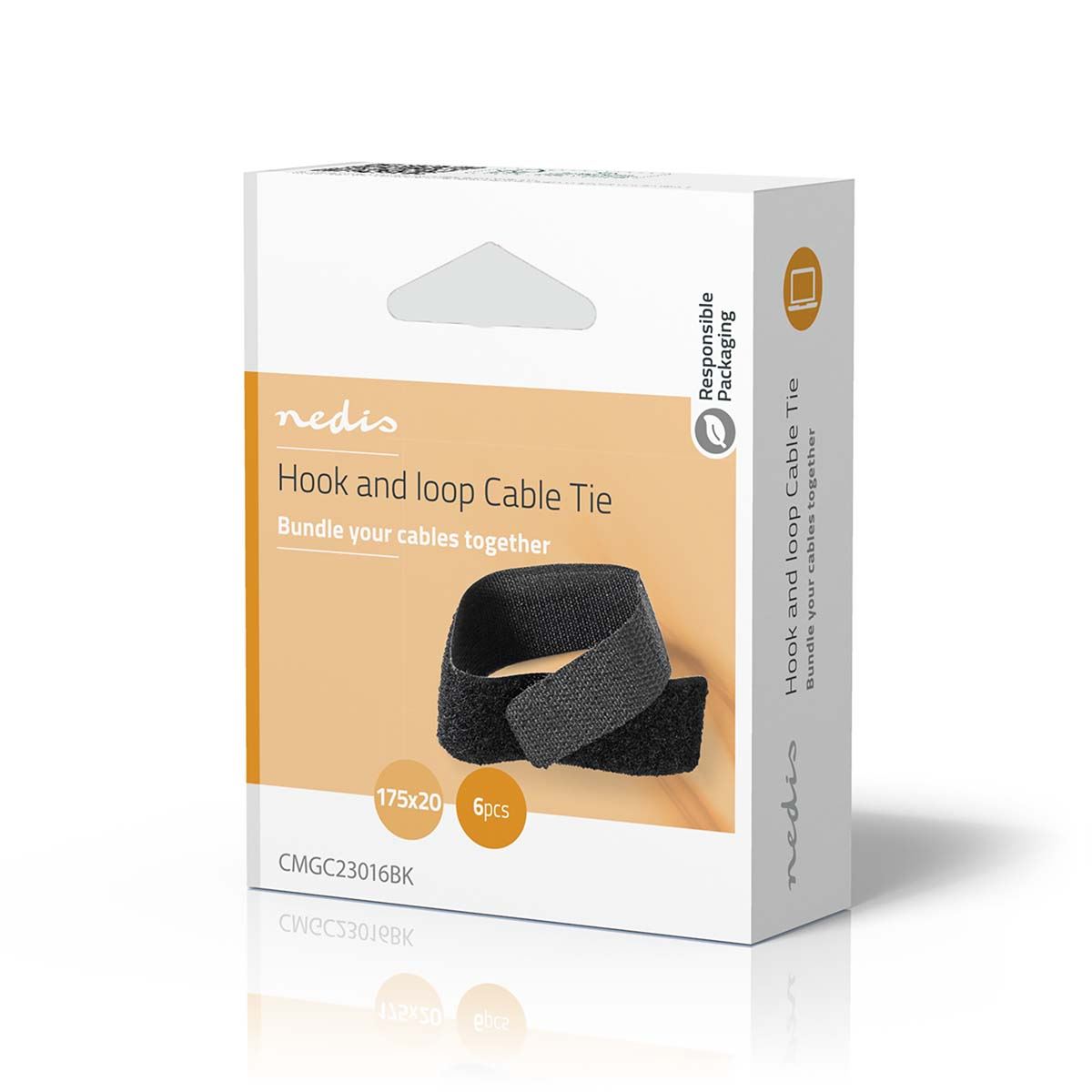 Nedis Cable Management | Hook and Loop | Locked | 6 pcs | Nylon | Black