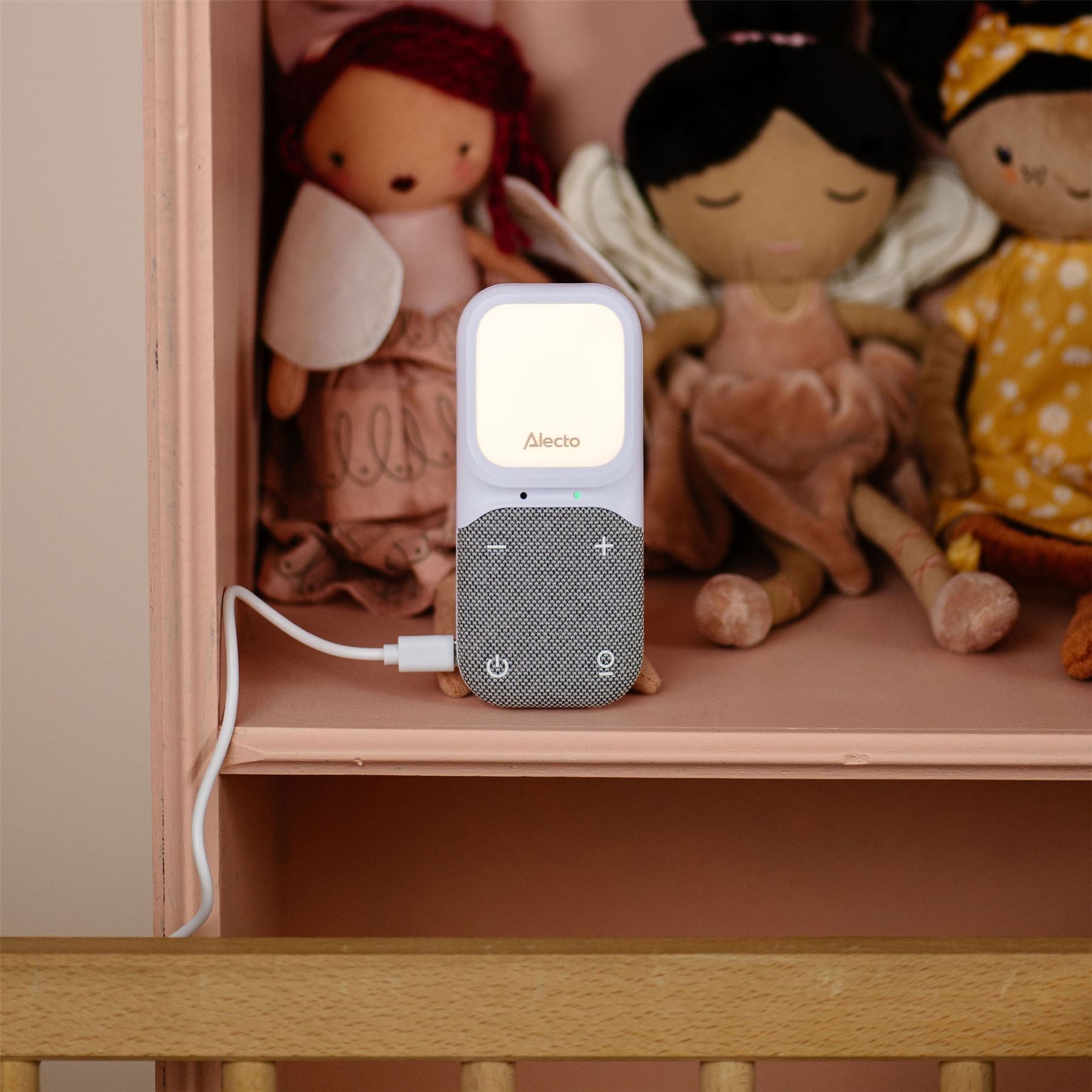 Alecto DBX135 Digital Audio Baby Monitor, Parent Unit with Rechargeable Battery, Night Light, Long Range, Digital Transmission, Crystal-Clear Sound, Plug & Play, Sound Indicator & Alerts