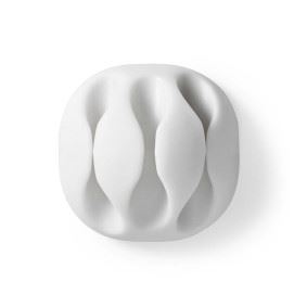 Nedis Cable Management | Cable Clip | Click and Go | 4 pcs | Number of slots: 3 Slots | Maximum cable thickness: 5.3 mm | TPE | White