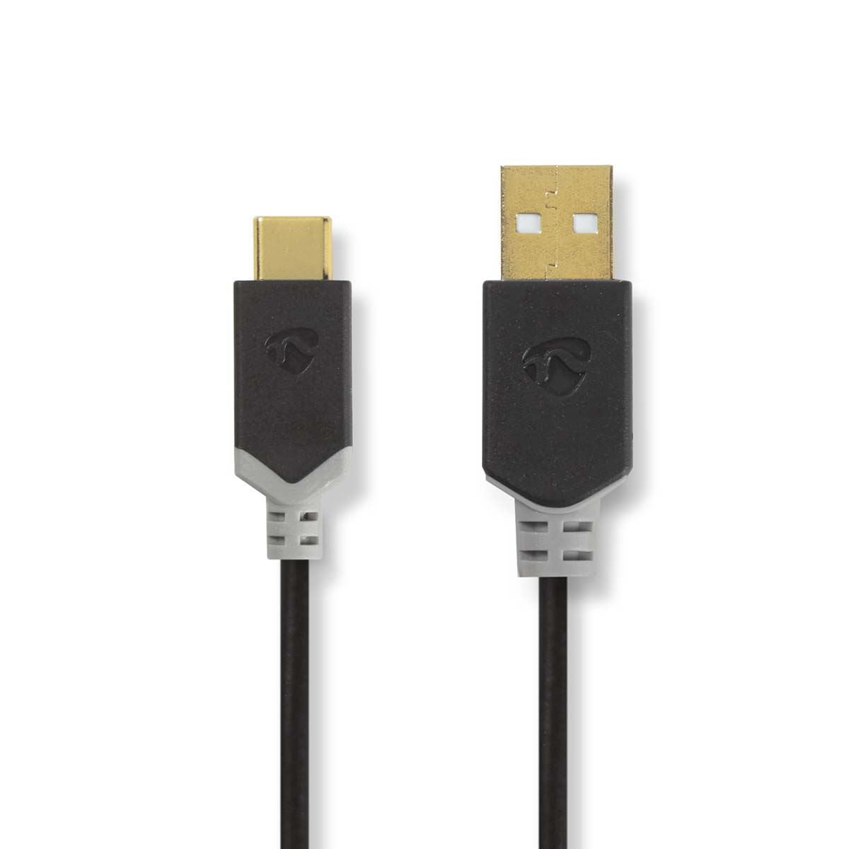 Nedis USB Cable | USB 2.0 | USB-A Male | USB-C™ Male | 60 W | 480 Mbps | Gold Plated | 1.00 m | Round | PVC | Anthracite | Window Box