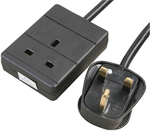 1 Gang 20m Mains Extension Lead Socket 13A - Black