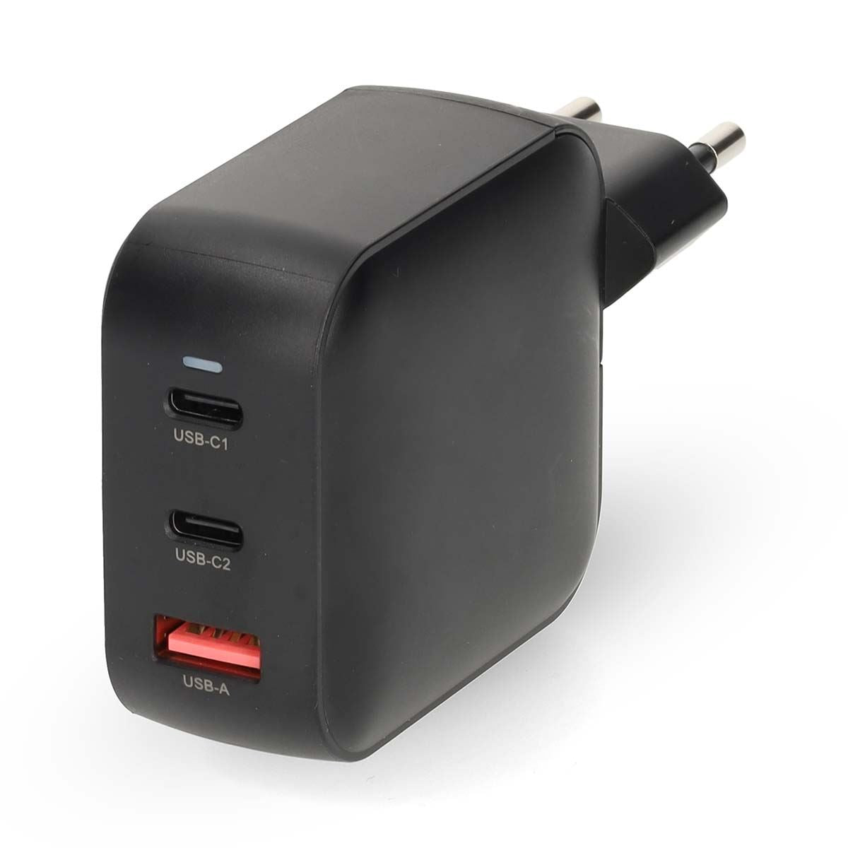 Nedis EU Euro Travel Wall Charger | 100 W | GaN | PD3.0 | Quick charge feature | 2.5 / 3.0 / 5.0 A | Number of outputs: 3 | USB-A / 2x USB-C™ | Automatic Voltage Selection | Black