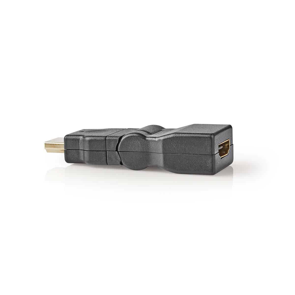 Nedis HDMI™ Adapter | HDMI™ Connector | HDMI™ Output | Gold Plated | Swivel | ABS | Black | 1 pcs | Envelope