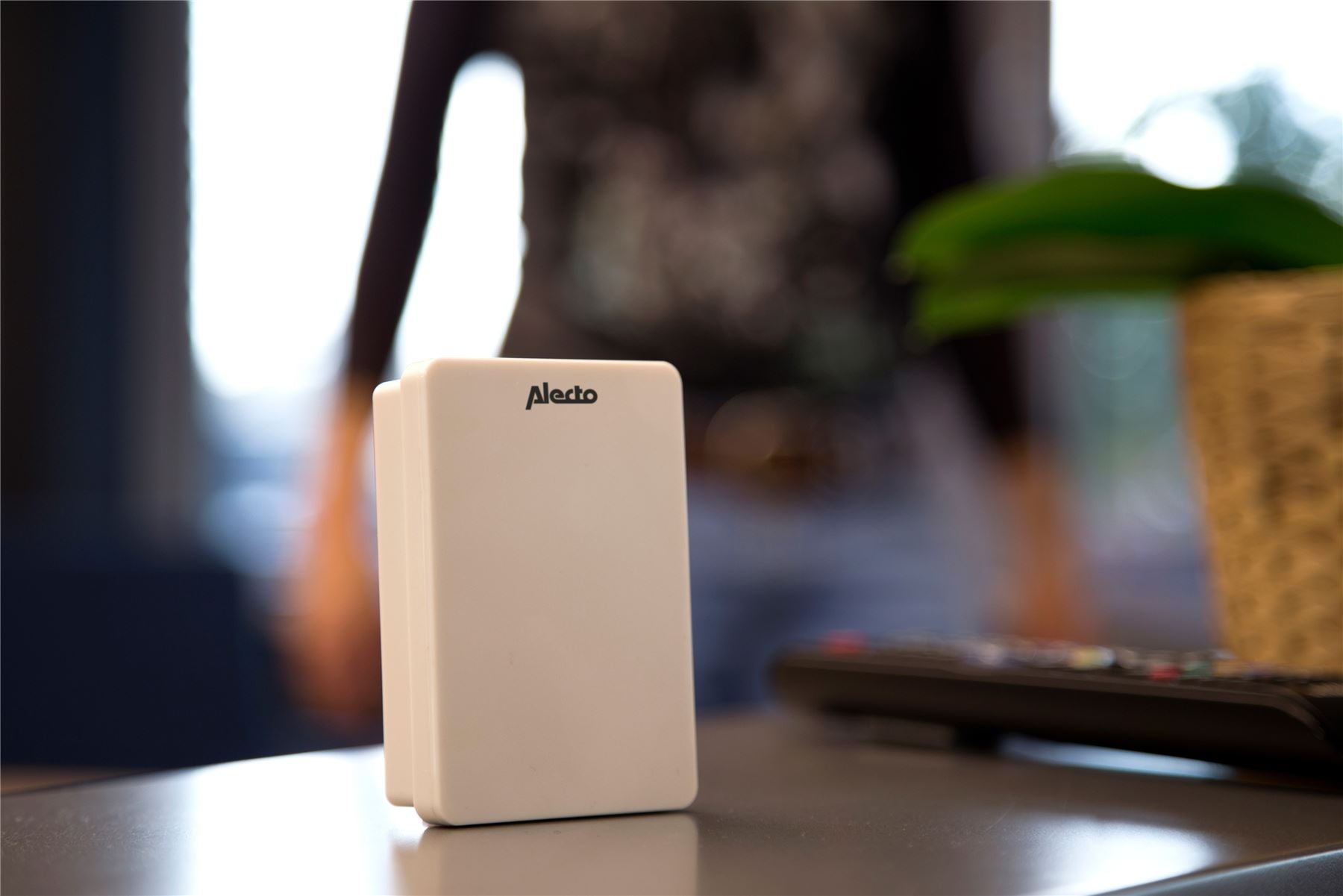 Alecto Wireless Doorbell, Splash-Proof IP44, 30m Long Wireless Range, 36 Chimes, Battery Powered, Volume Adjustable Door Bells Wireless Cordless (White)