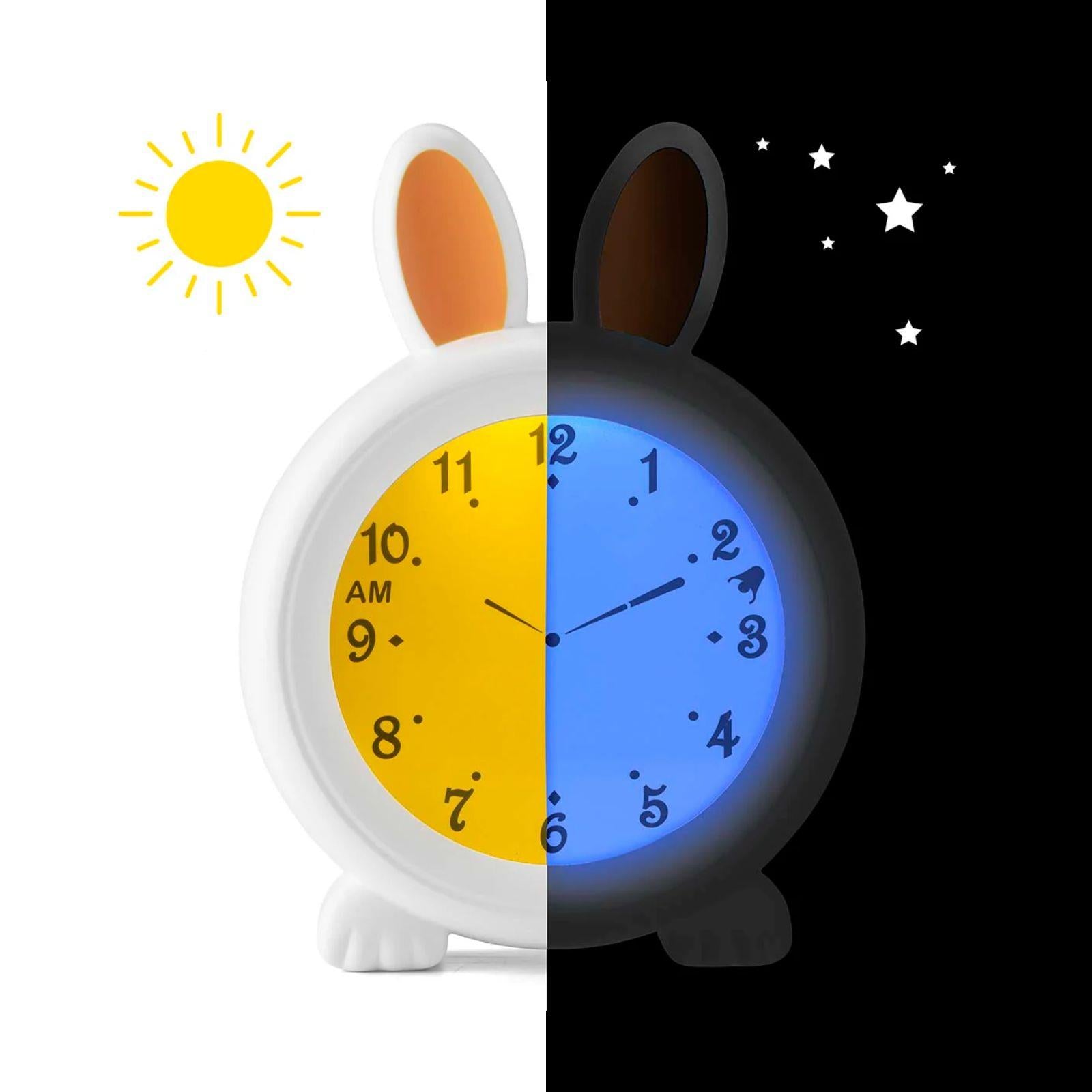 Alecto Childrens Sleep Trainer & Night Lamp Light / Alarm Clock Rory the Rabbit - White
