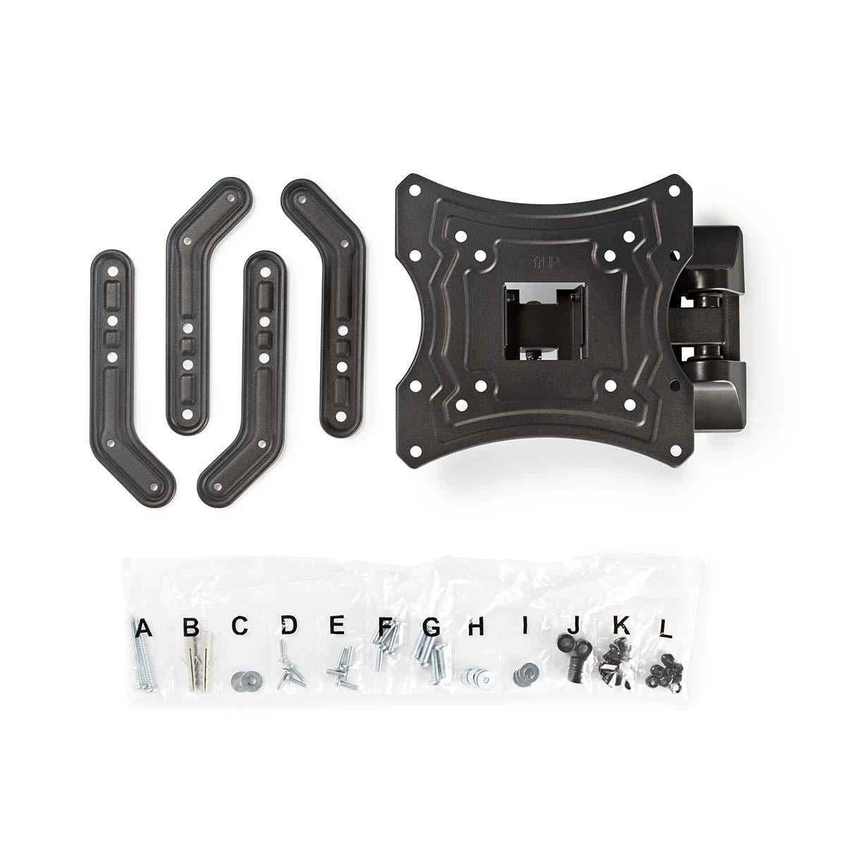 Nedis Full Motion TV Wall Mount | 23 - 55 " | Maximum supported screen weight: 30 kg | Tiltable | Rotatable | Minimum wall distance: 67 mm | Maximum wall distance: 197 mm | 2 Pivot point(s) | ABS / Steel | Black