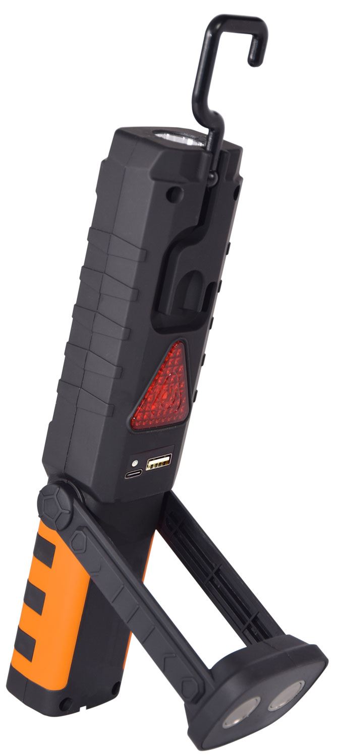 Lyyt | 3-in-1 Rechargeable Bright Worklight: 3W COB LEDs, Secondary LED Torch, and Emergency Red LED | Features Swivel Hook, Magnet, and USB Powerbank Function
