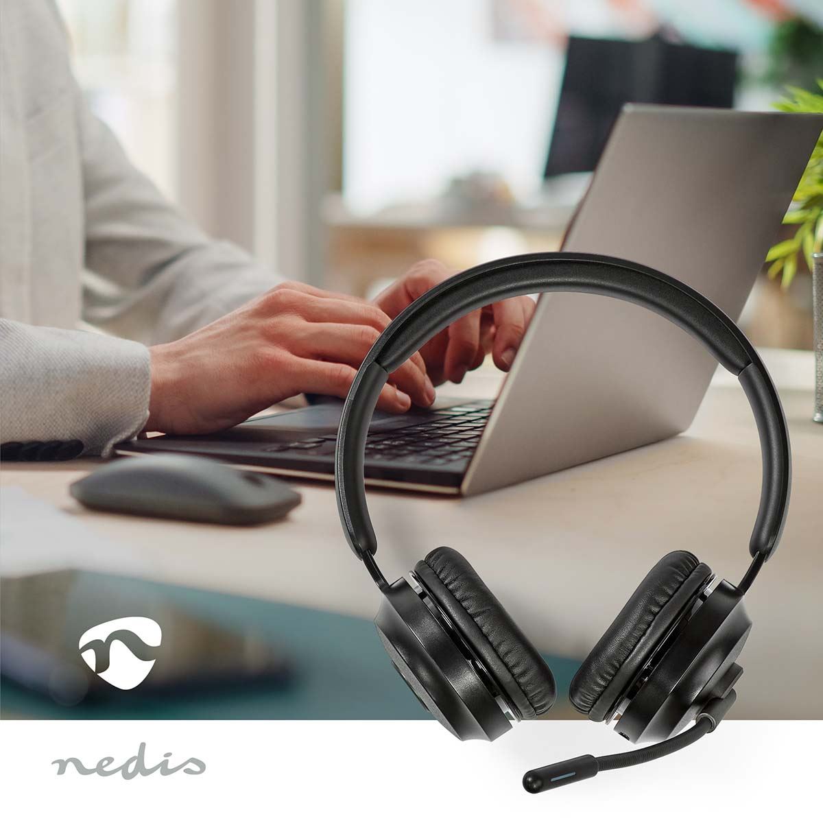 Nedis PC Headset | On-Ear | Stereo | Bluetooth | Fold-Away Microphone | Black