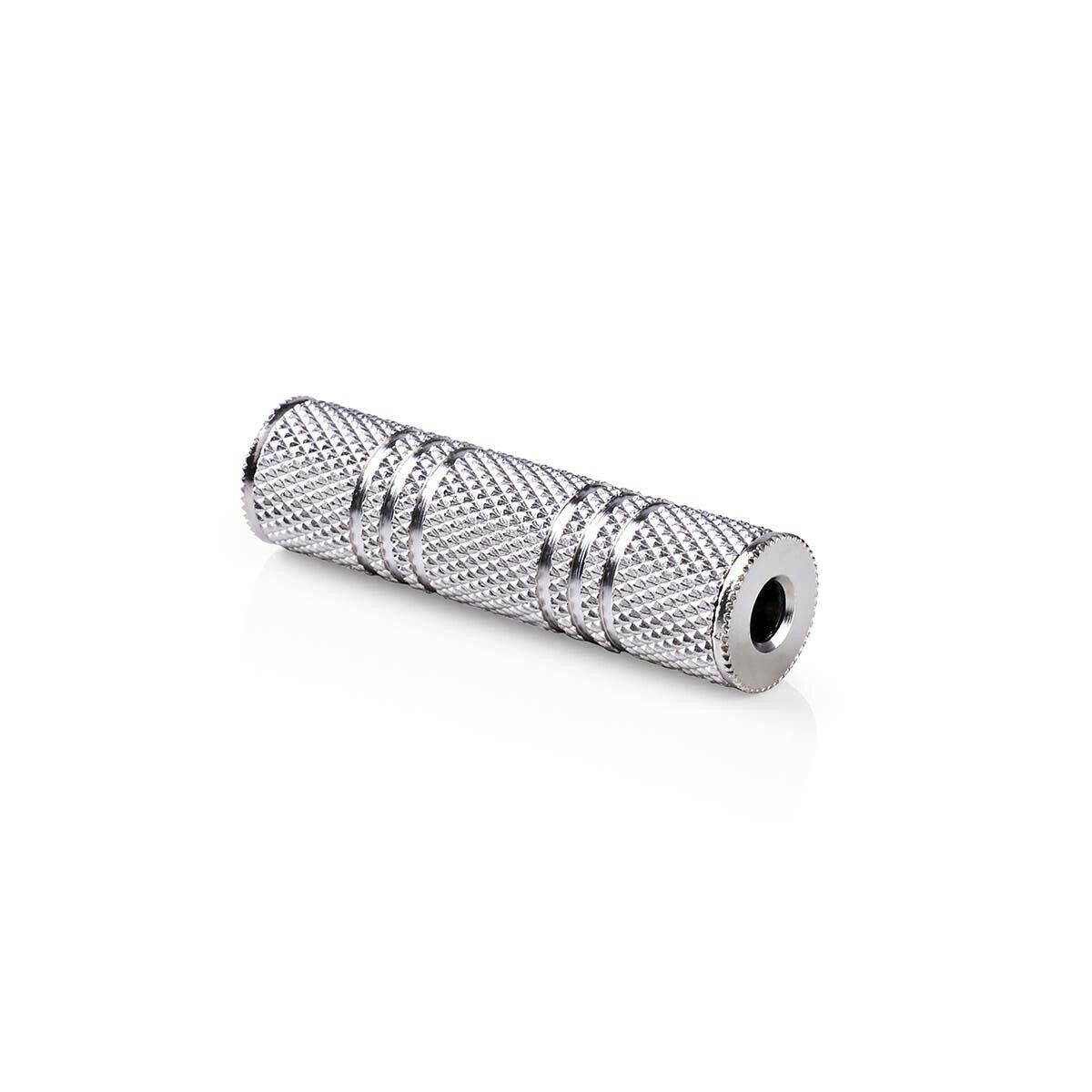 Stereo Audio Adapter | 3.5 mm Female | 3.5 mm Female | Nickel Plated | Straight | Metal | Silver