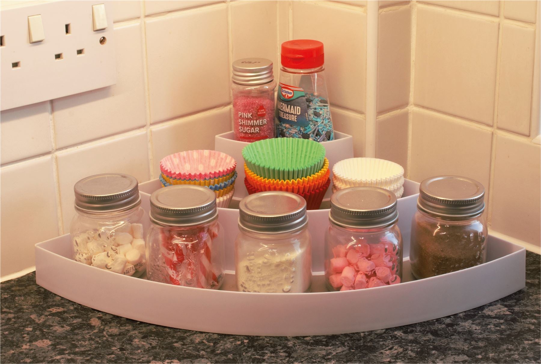 3 Tier Freestanding Corner Shelf Organiser - White