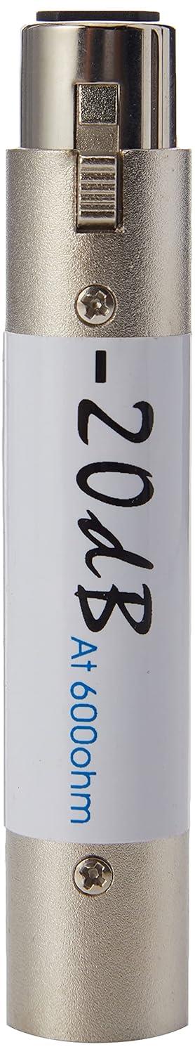 XLR Balanced Attenuator Adaptor-20dB 3Pin Audio Connector IN LINE VOLUME Adapter