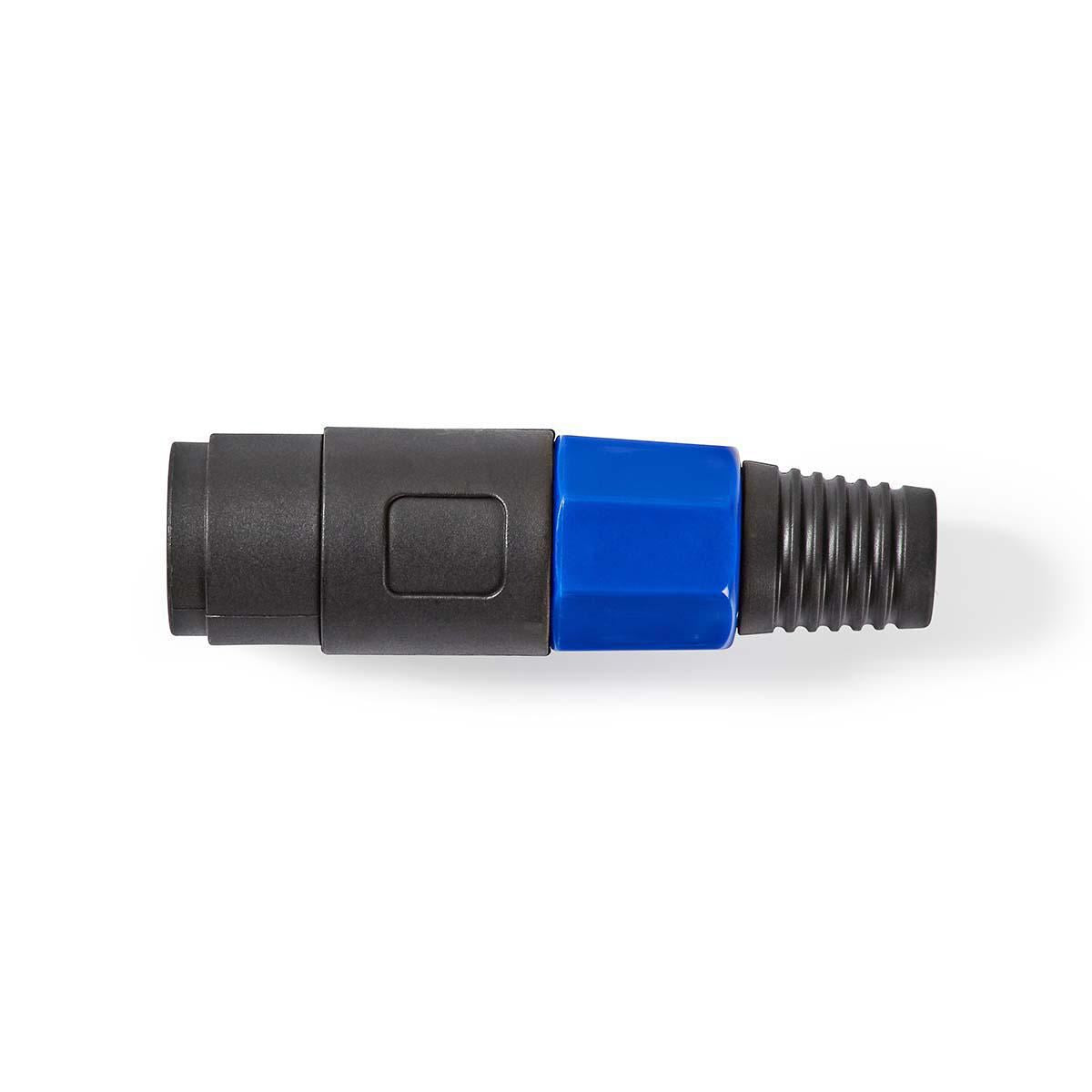 Nedis Speaker Connector | Straight | Male | Nickel Plated | Solder | Cable input diameter: 8.0 mm | ABS | Black | 1 pcs | Polybag