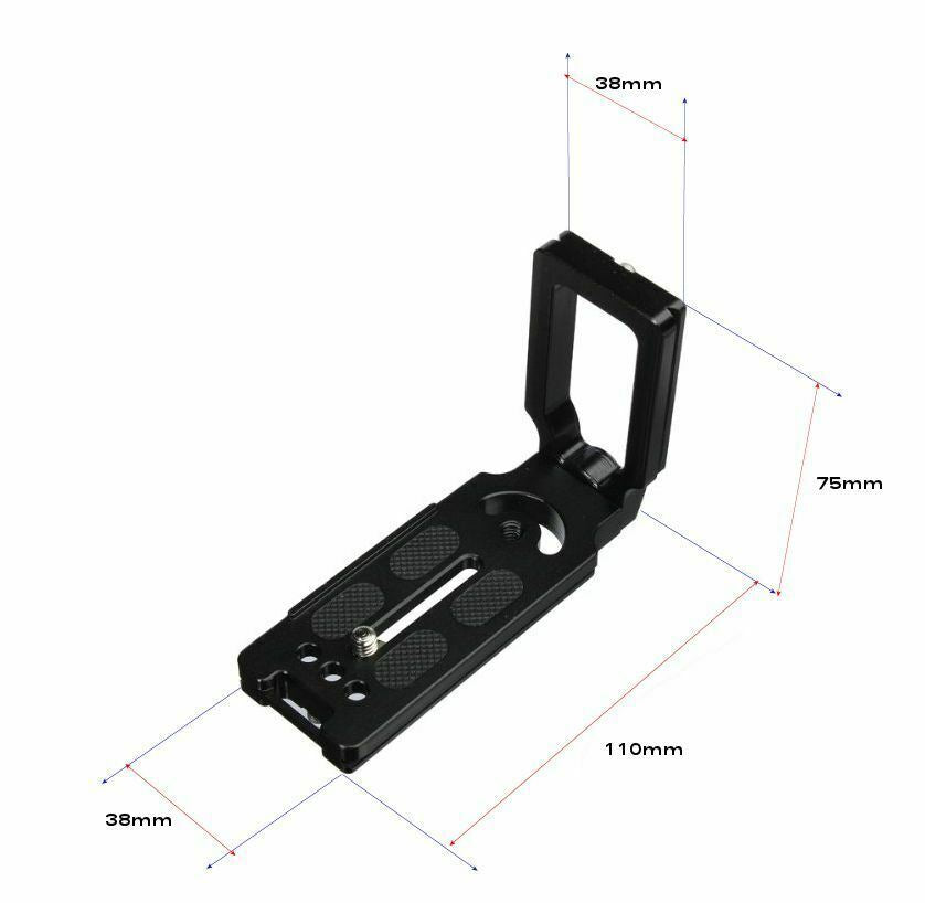 Ex-Pro Quick Release L Plate Bracket for Canon Nikon Sony Cameras, Arca Swiss Compatible Tripod Mount, CNC Alloy, Adjustable Fit