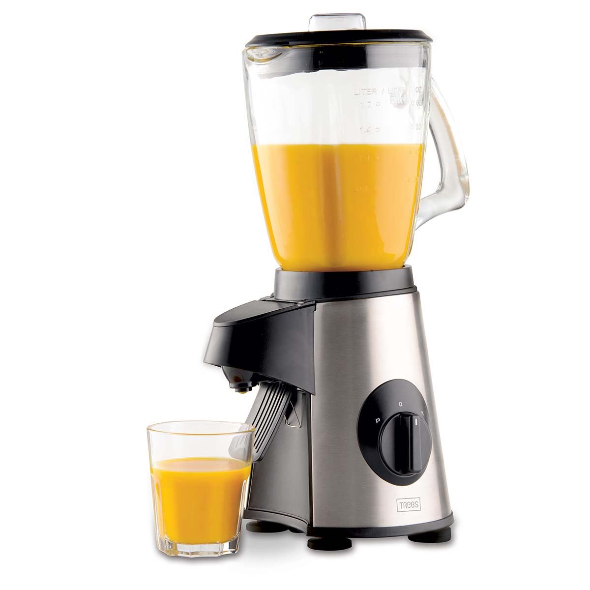Trebs Table Multi Blender with Tap, Smoothie Maker with Glass Jug, Electric Jug Mixer and Grinder, 3 Speed Settings, 500W - Ideal for Liquidisers, Milkshake, Ice Crusher, Smoothies, Fruit Juice, Protein Shake