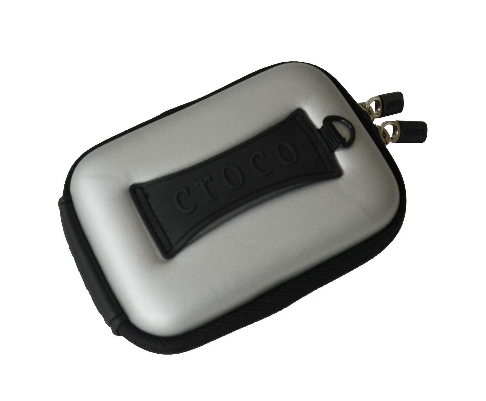 Croco Union Jack Flag Tough Case Shock/Water Proof for a Digital Cameras [Medium] - Silver